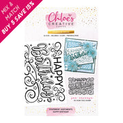 Chloes Creative Cards Photopolymer Stamp Set (A6) - Statement Sentiments Happy Birthday
