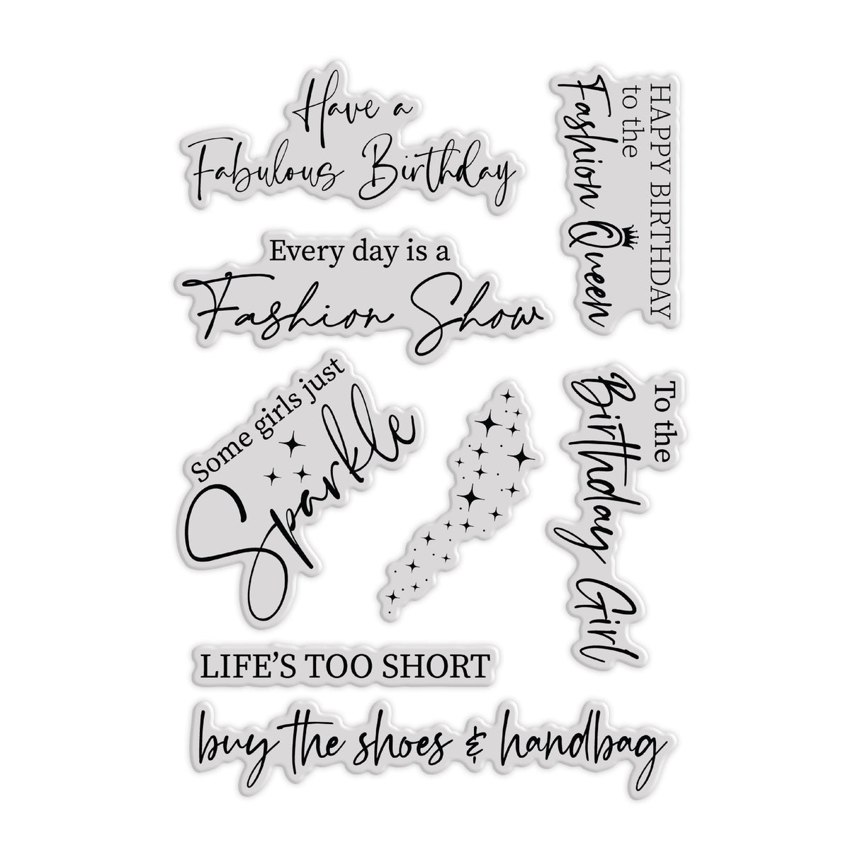 Chloe's Creative Cards Photopolymer Stamp Set (A6) - Fashionable Birthday