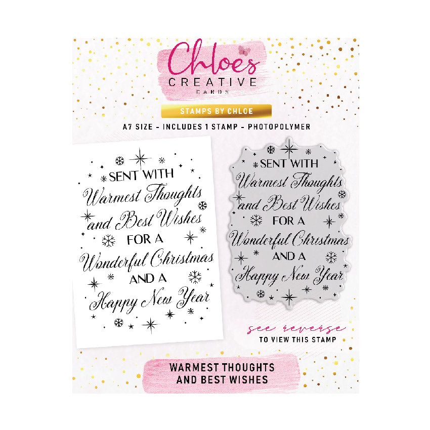 Chloe's Creative Cards Photopolymer-Stempelset (A7) – Herzlichste Gedanken und beste Wünsche