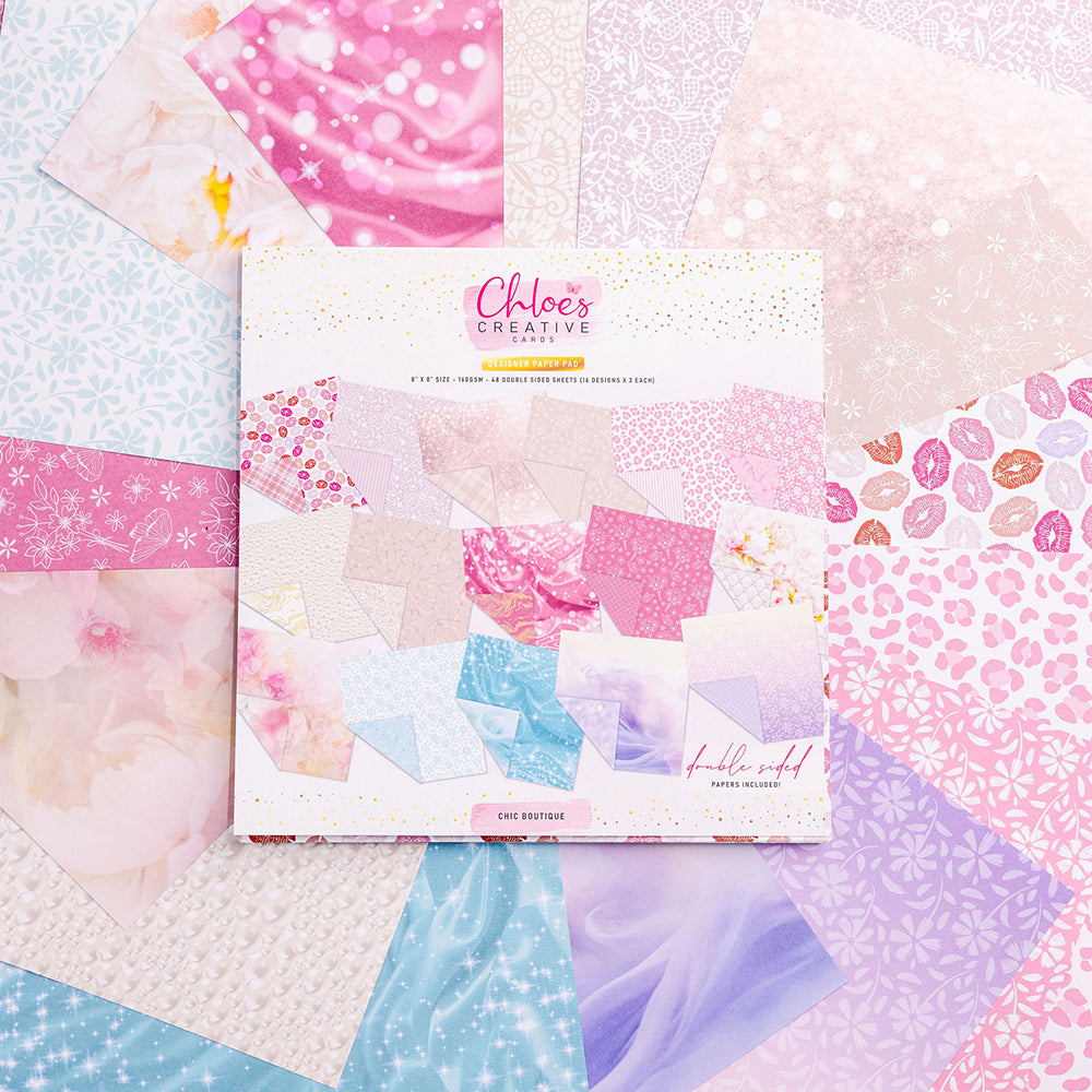 Chloe's Creative Cards 8x8 Designer Printed Paper Pad - Chic Boutique