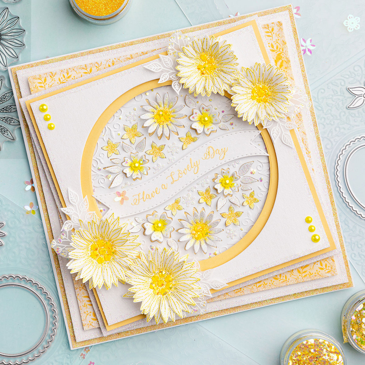 Chloe's Creative Cards Dancing Daisy 6x6 Cut & Emboss Folder