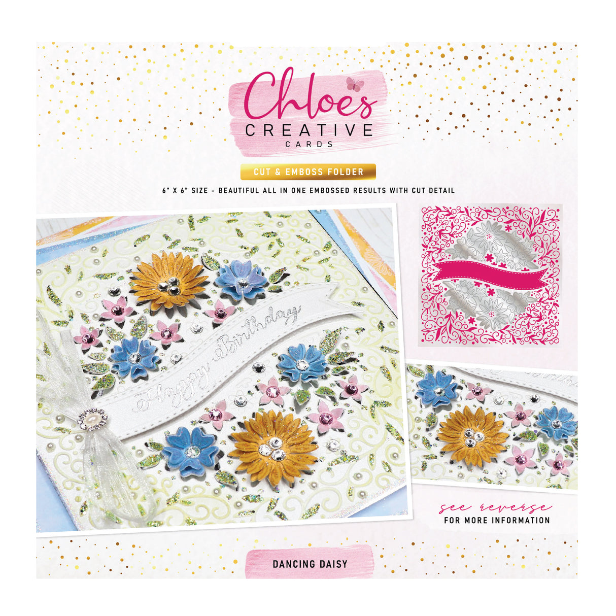 Chloe's Creative Cards Dancing Daisy 6x6 Cut & Emboss Folder