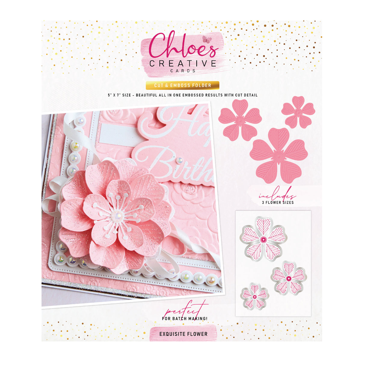 Chloes Creative Cards 5x7 Cut & Emboss Folder - Exquisite Flower