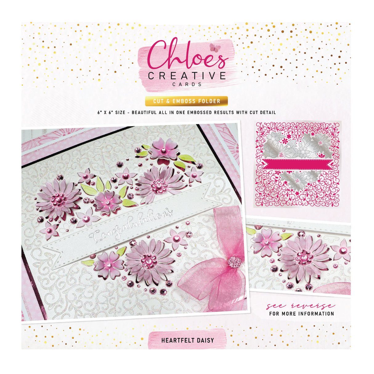 Chloe's Creative Cards Heartfelt Daisy 6x6 Cut & Emboss Folder