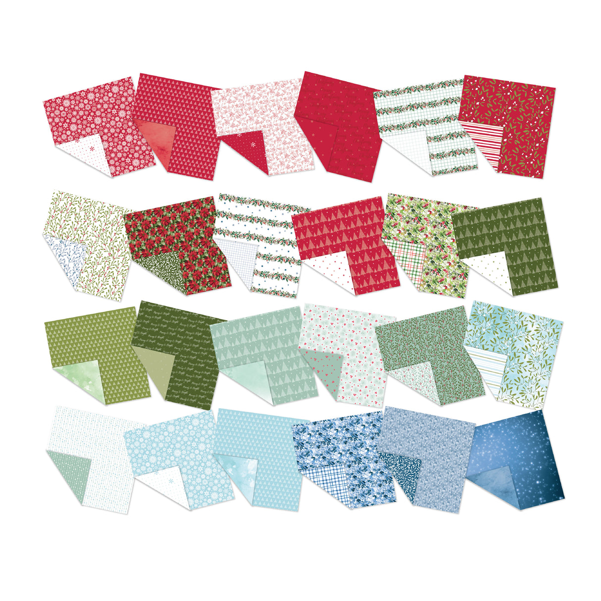 Chloe's Creative Cards 8x8 Designer Printed Paper Pad - Christmas Flowers and Foliage