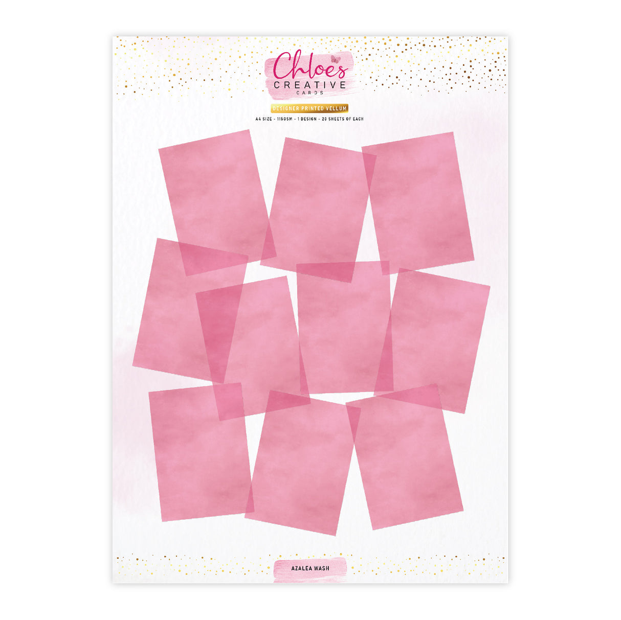 Cartes créatives Chloes en papier vélin imprimé (A4) (20 feuilles) - Azalea Wash