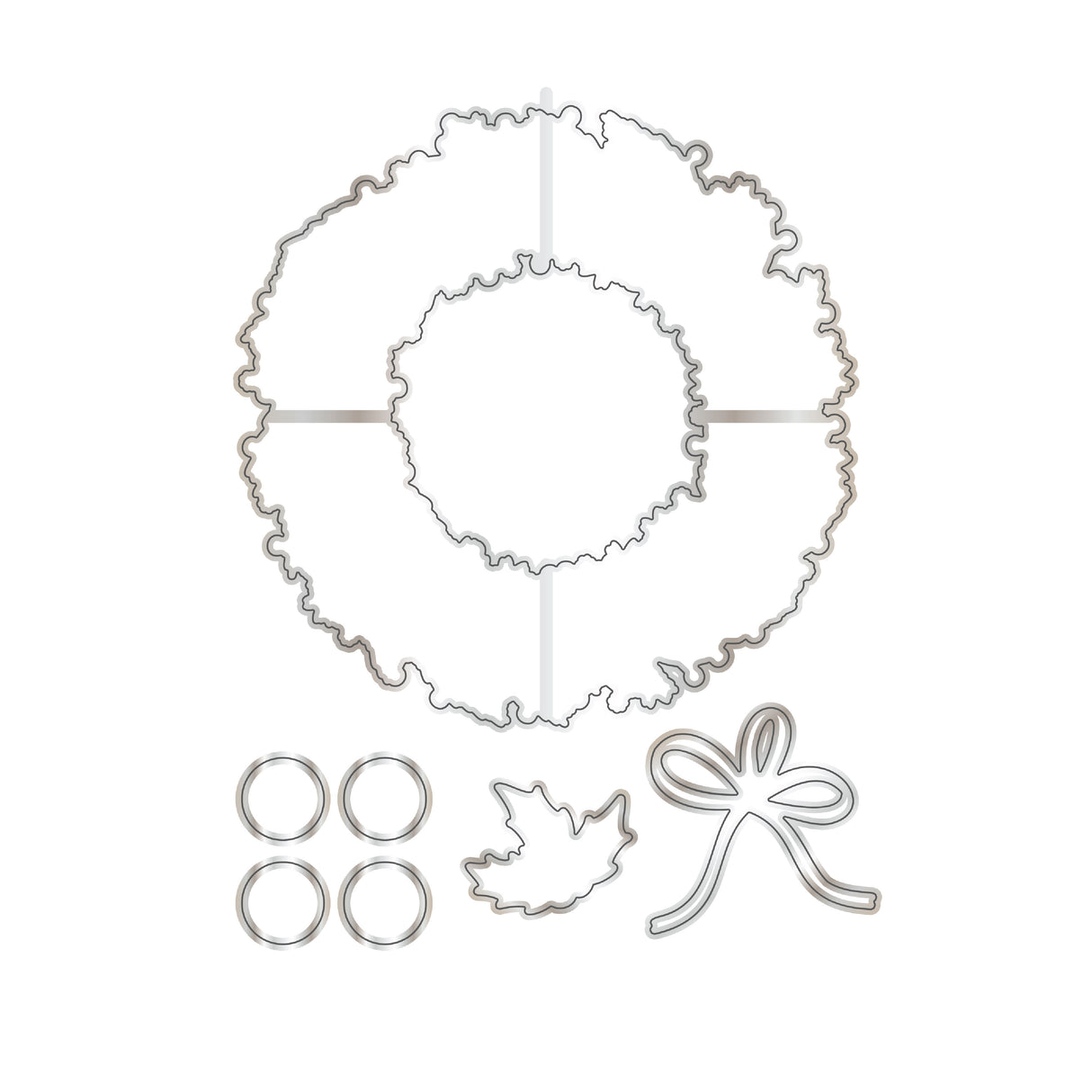 Chloe's Creative Cards Die & Stamp - Gilded Wreath