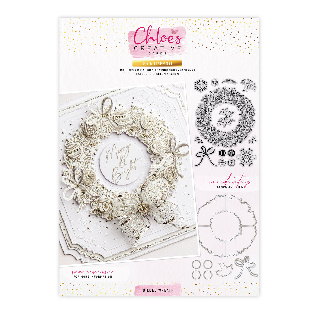 Chloe's Creative Cards Die & Stamp - Gilded Wreath