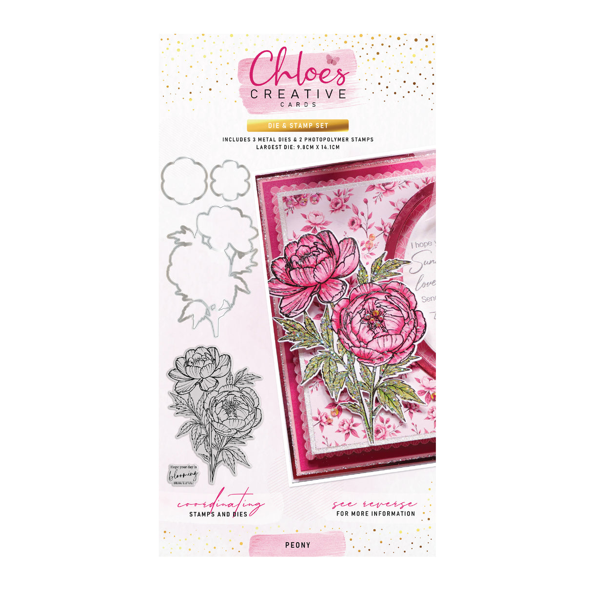 Chloe's Creative Cards Die & Stamp - Peony