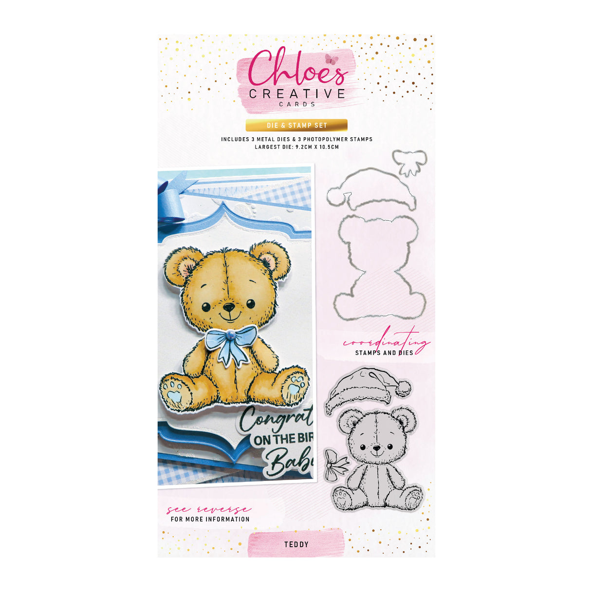 Chloe's Creative Cards Die & Stamp - Baby Collection Teddy