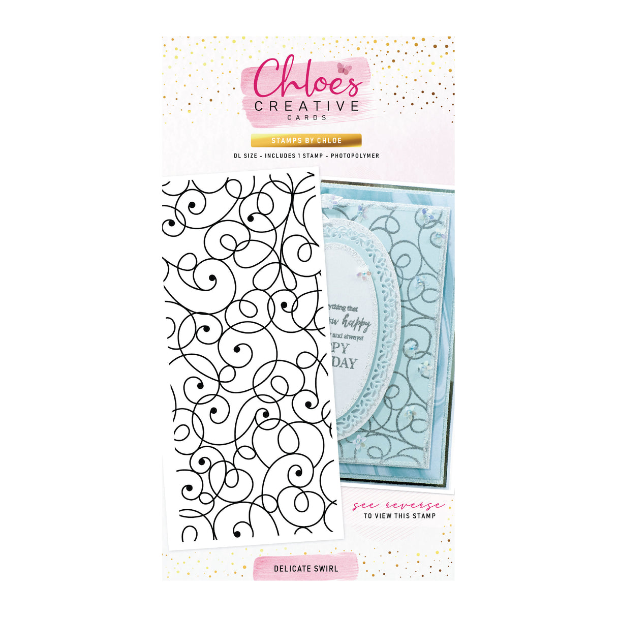 Chloes Creative Cards Photopolymer Stamp Set (DL) - Delicate Swirl Background