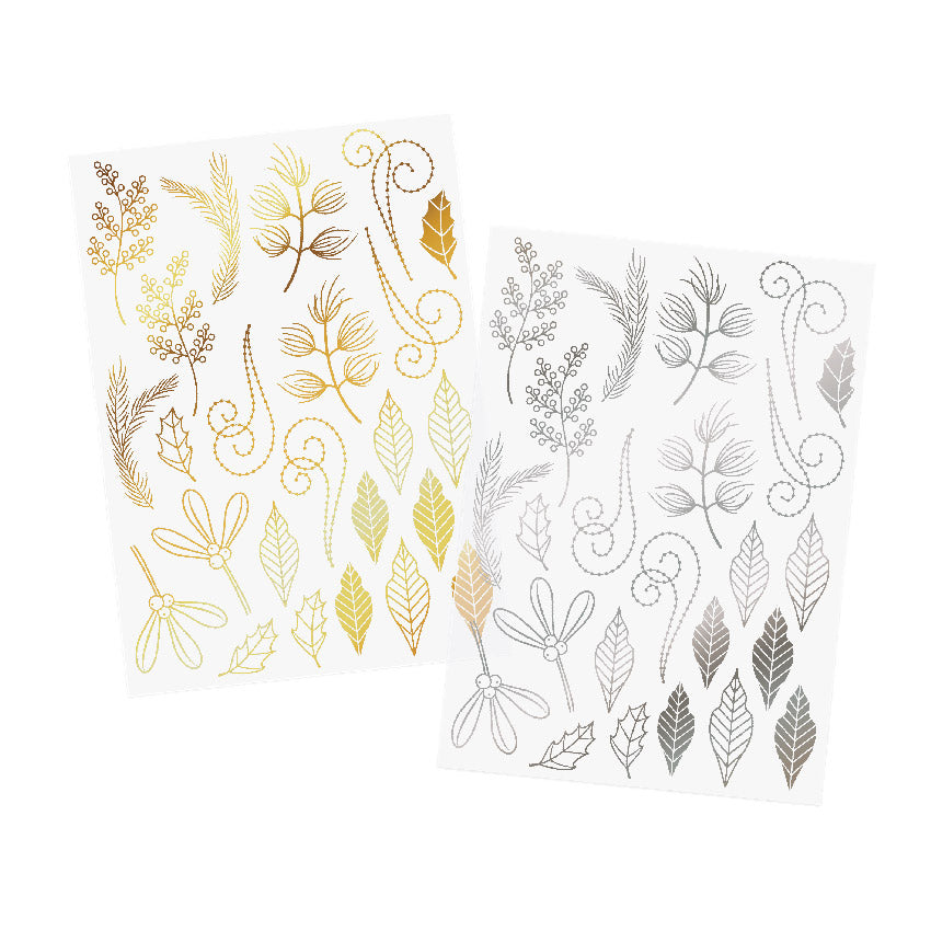 Cartes créatives en acétate métallisé de Chloé - Feuillage festif