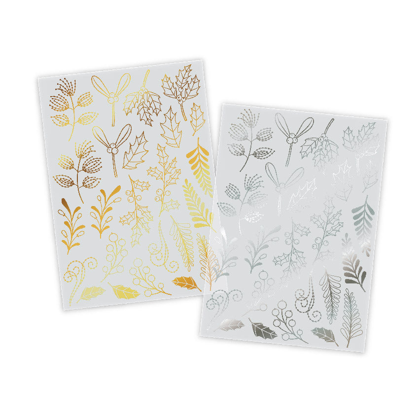 Cartes créatives en acétate métallisé de Chloé - Feuillage festif