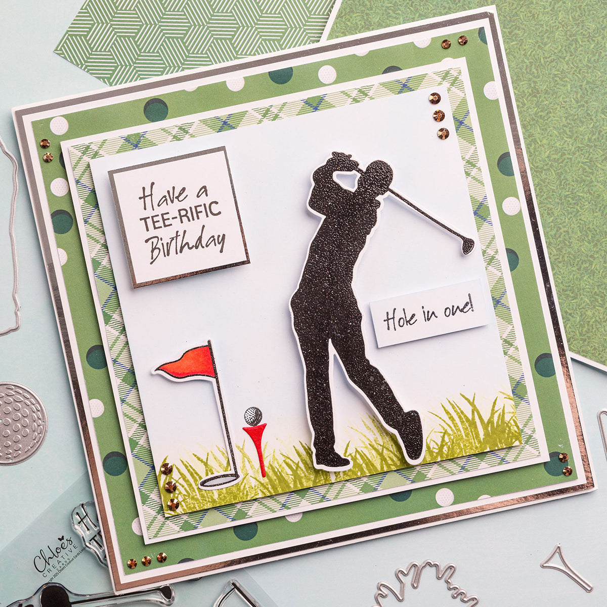 Chloe's Creative Cards Die & Stamp - Golf