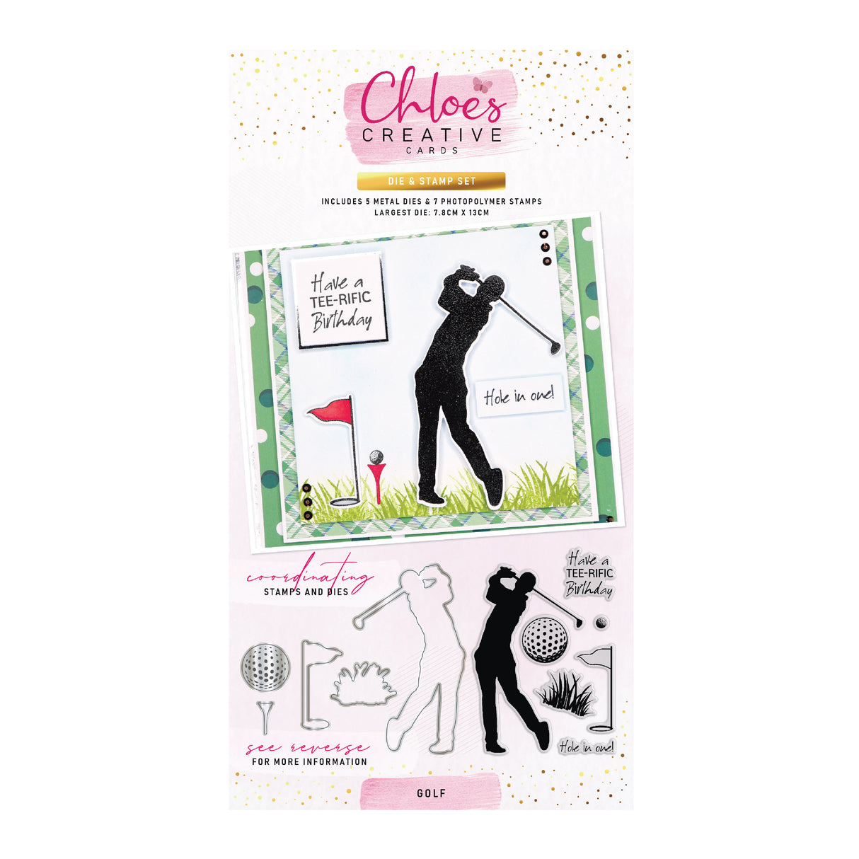 Chloe's Creative Cards Die & Stamp - Golf