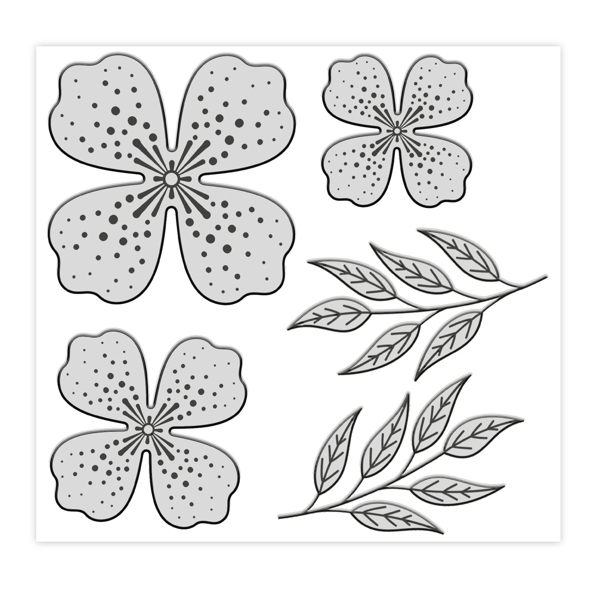 Chloe's Creative Cards Photopolymer Stamp Set (Square) - Majestic Flower