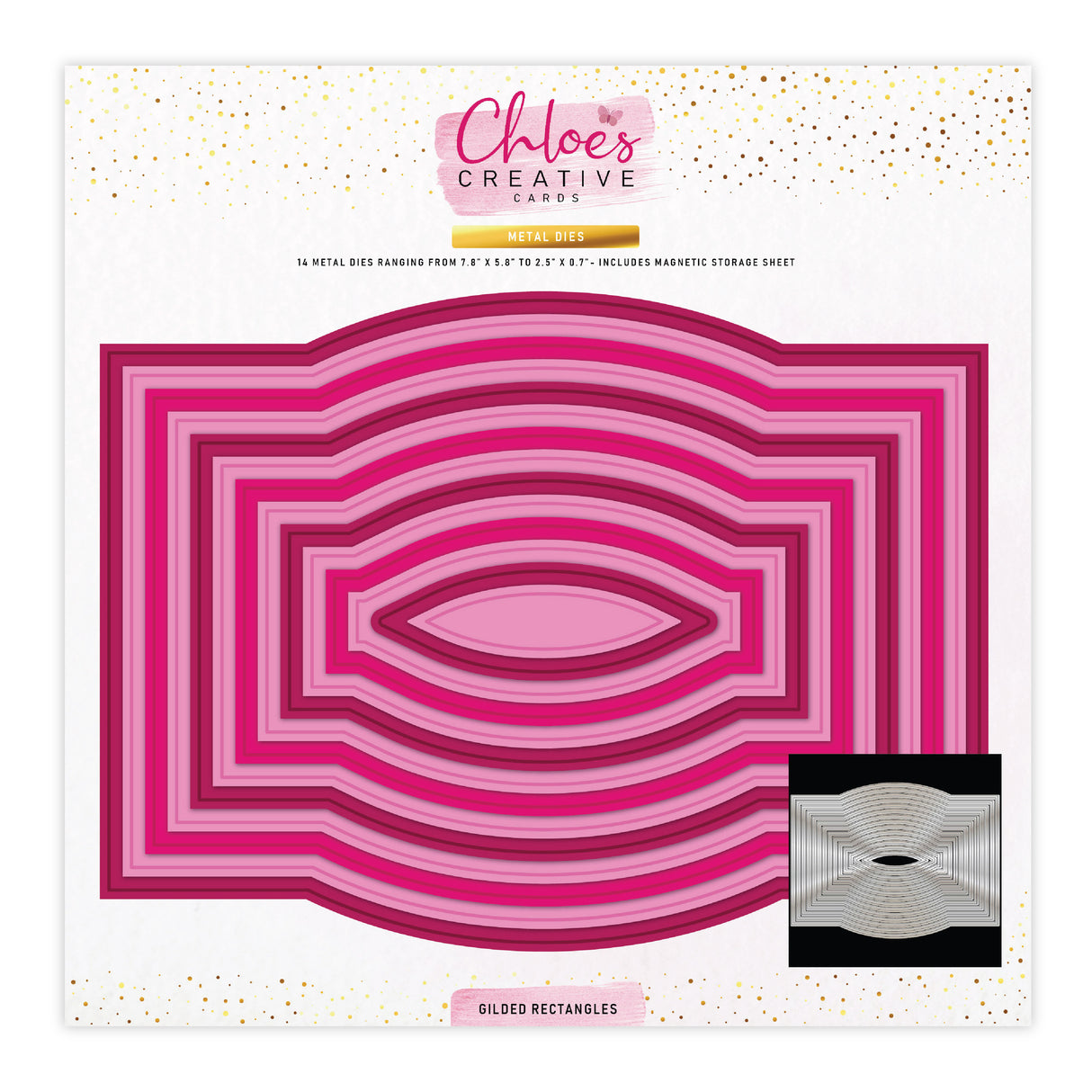 Chloes Creative Cards Metal Die Set –  6x8"Gilded Rectangles