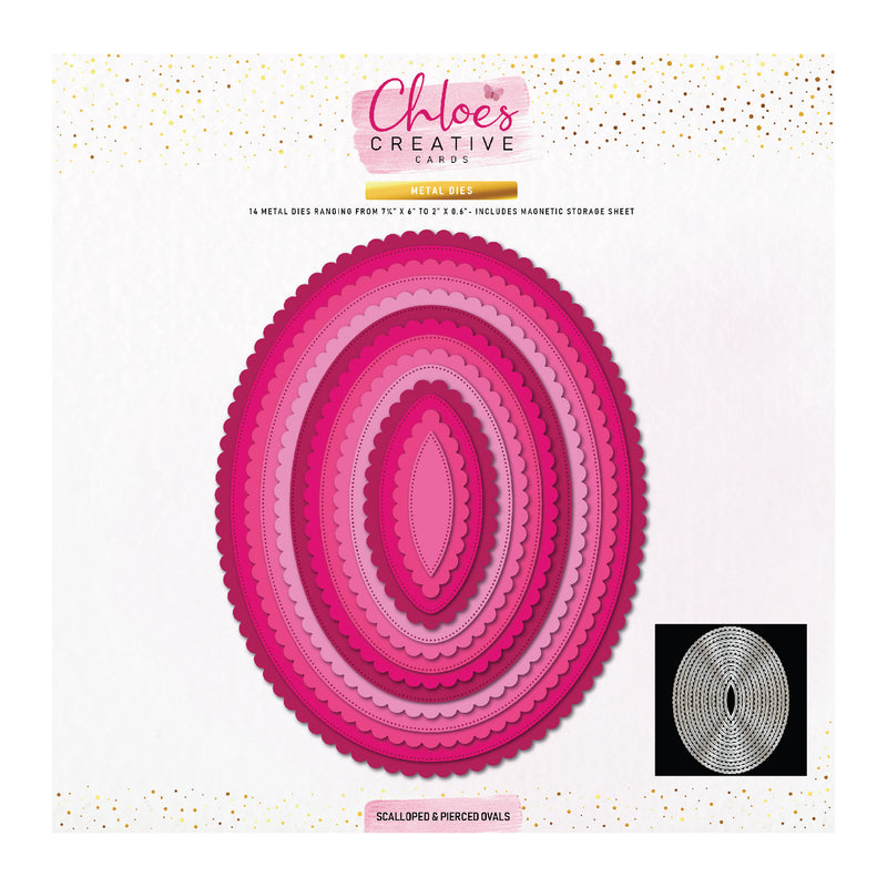 Chloes Creative Cards 8x8 Scalloped and Pierced Dies and 8x8 Embossing