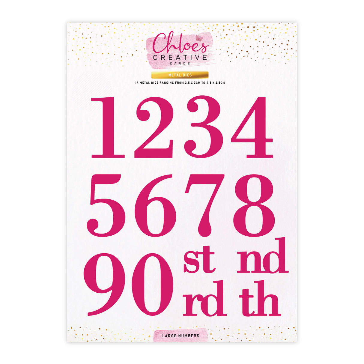Chloe's Creative Cards Metal Die Set - Large Numbers