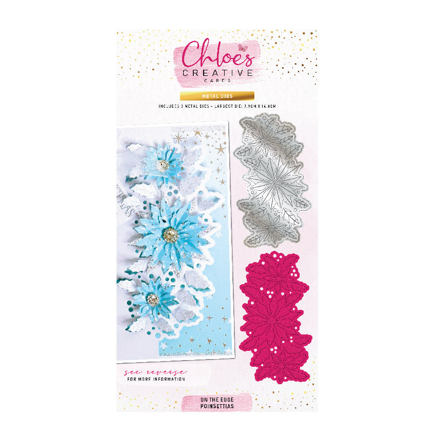 Chloe's Creative Cards Metal Die Set - On the Edge Poinsettias