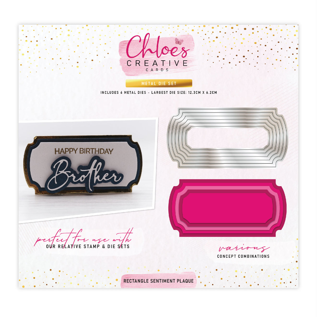 Chloes Creative Cards Metal Die Set - Rectangle Sentiment Plaque