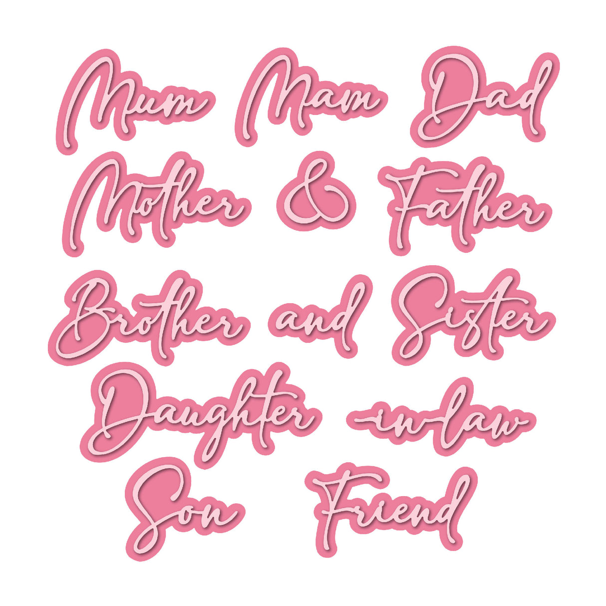 Chloes Creative Cards Metal Die Set - Relatives 1