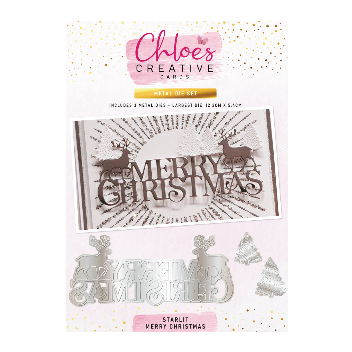 Chloe's Creative Cards Metal Die Set – Starlit Merry Christmas
