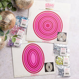 Chloe's Creative Cards 8x8 Pearly Ovals & Circles 8x8 Metal Die Set and Jewel Bundle