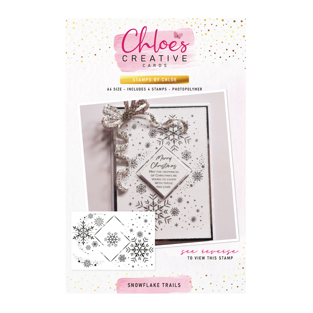 Chloe's Creative Cards Photopolymer Stamp Set (A6) - Snowflake Trails