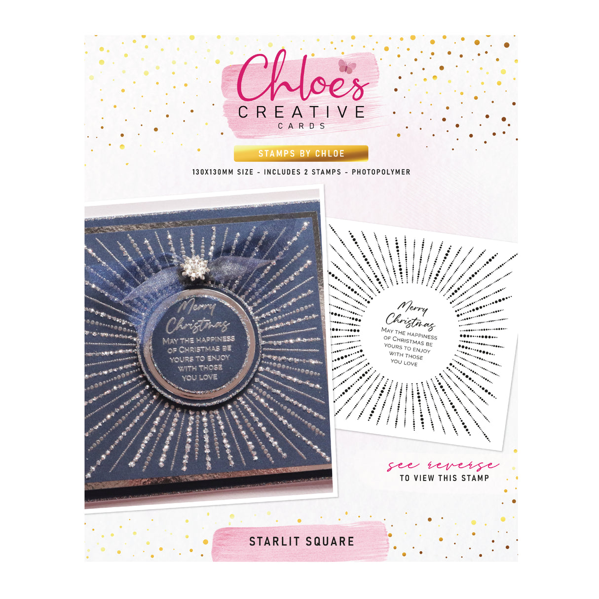 Chloe's Creative Cards Photopolymer Stamp Set (Square) - Starlit Square