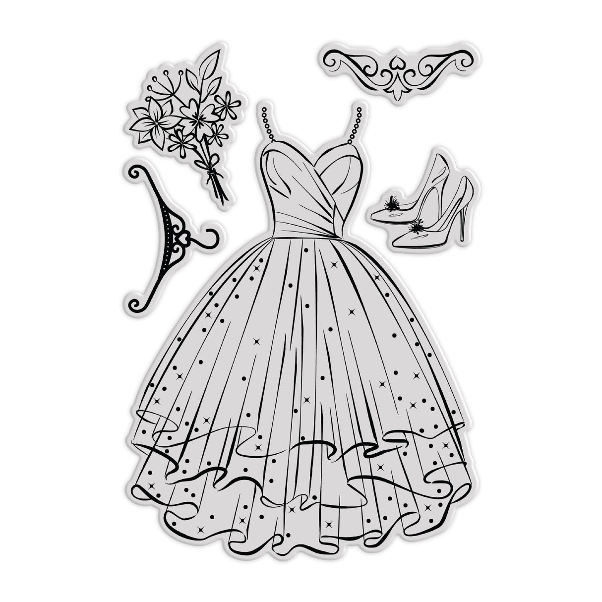 princess dress die cut Chloe's Creative Cards Die & Stamp
