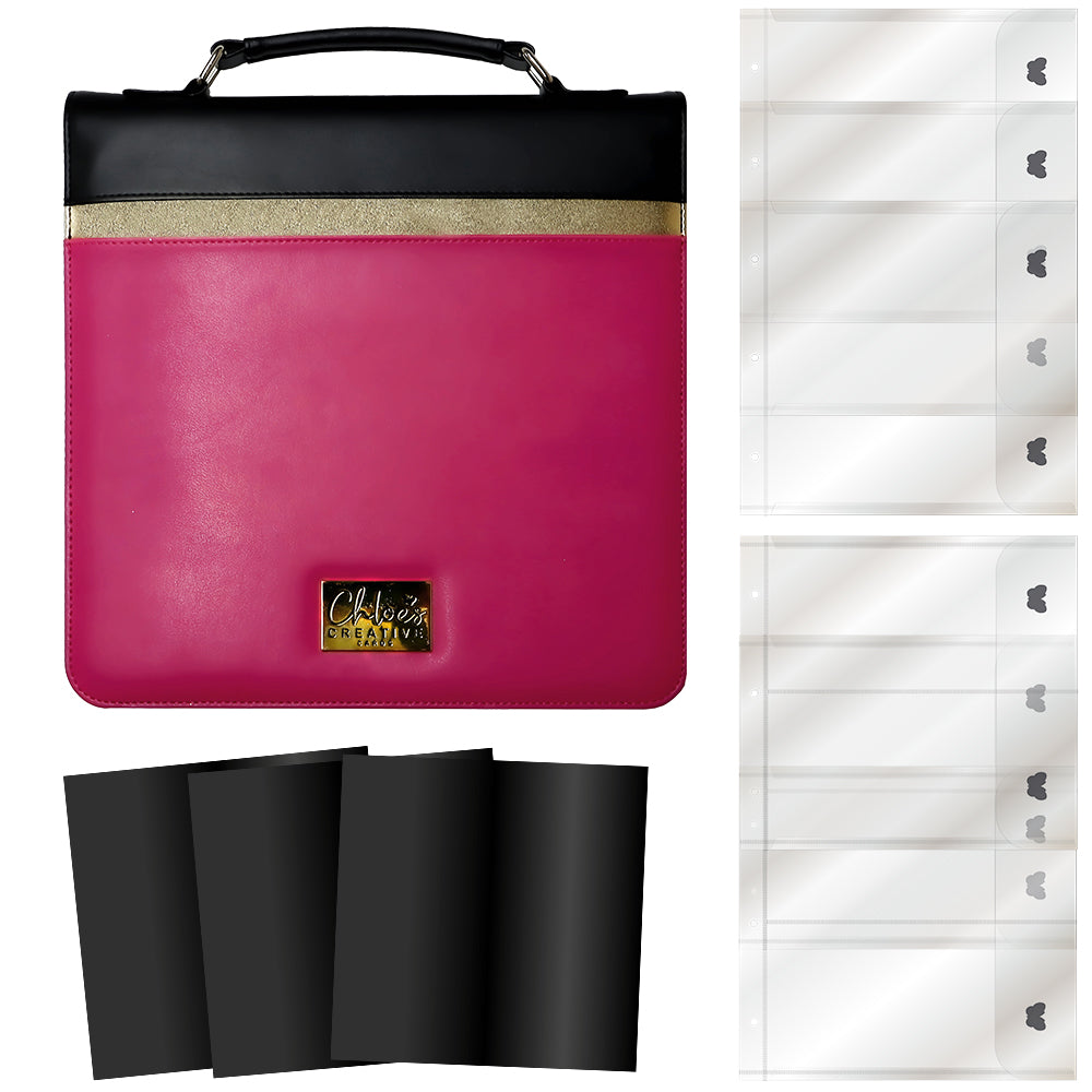 Chloes Creative Cards Raspberry Pink Luxury Storage Binder Bundle