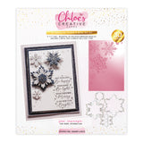 Chloe's Creative Cards 5x7 3D Embossing Folder & Metal Die Set - Sparkling Snowflakes