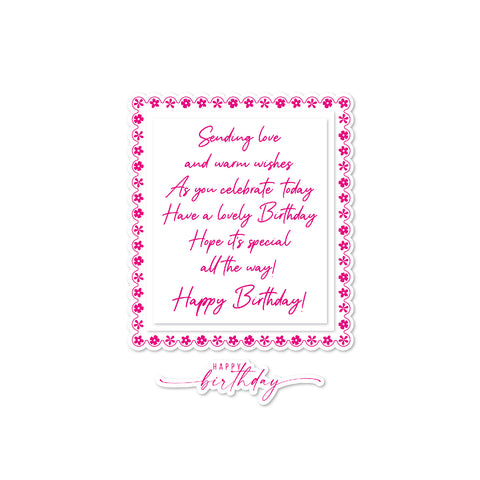 Chloes Creative Cards Die & Stamp - Birthday Verse & Sentiment