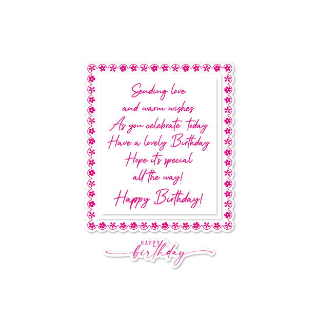 Chloes Creative Cards Die & Stamp - Birthday Verse & Sentiment