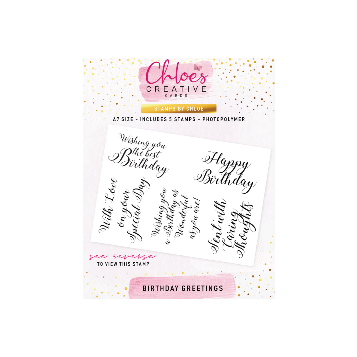 Chloe's Creative Cards Photopolymer Stamp Set (A7) - Birthday Greetings