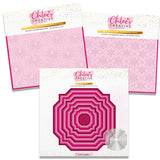 Chloe's Creative Cards 8x8 Starlit Christmas Embossing Folders and Metal Die Set Bundle