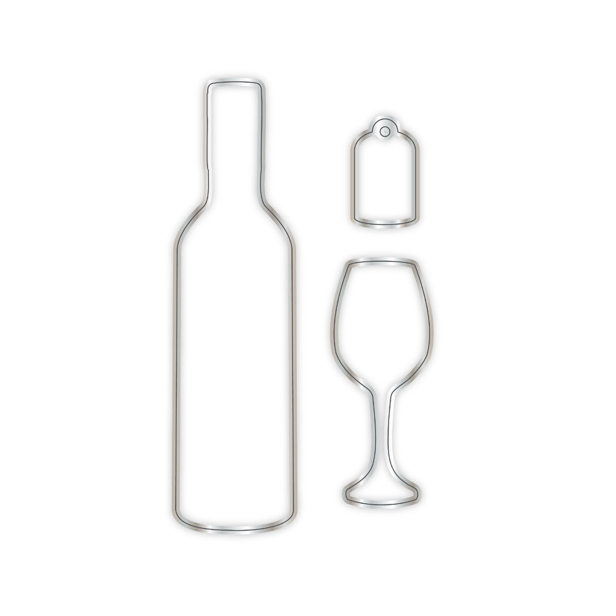 Chloe's Creative Cards Die & Stamp - Wine Bottle & Glass
