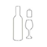 Chloe's Creative Cards Die & Stamp - Wine Bottle & Glass