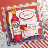 Chloe's Creative Cards Die & Stamp - Wine Bottle & Glass