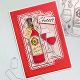 Chloe's Creative Cards Die & Stamp - Wine Bottle & Glass
