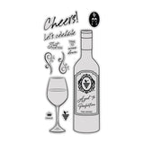 Chloe's Creative Cards Die & Stamp - Wine Bottle & Glass