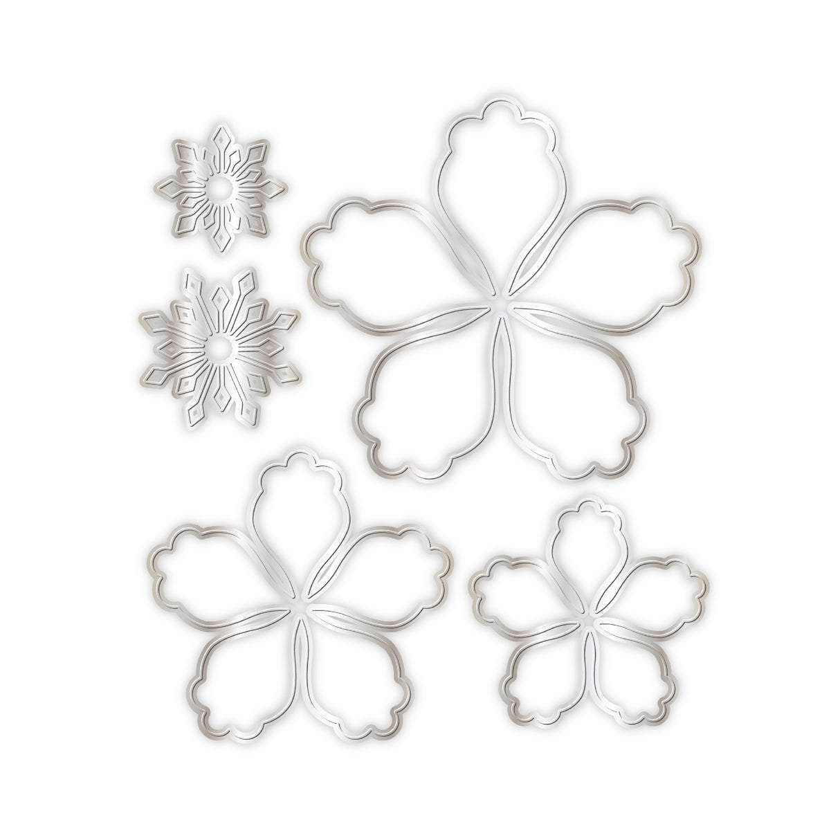 Chloe's Creative Cards 5x7 3D Embossing Folder & Metal Die Set - Winter Bloom Flower