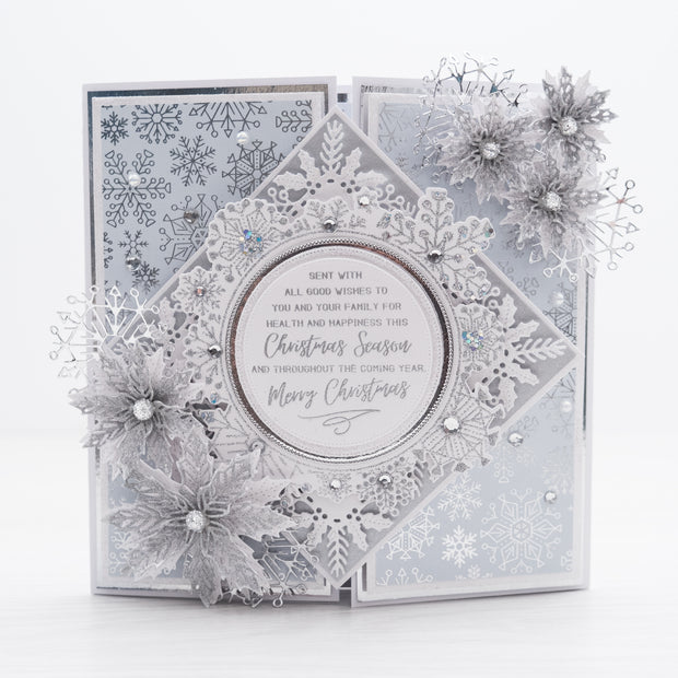 Chloes Creative Cards Die & Stamp Set - Snowflake Flurry Frame