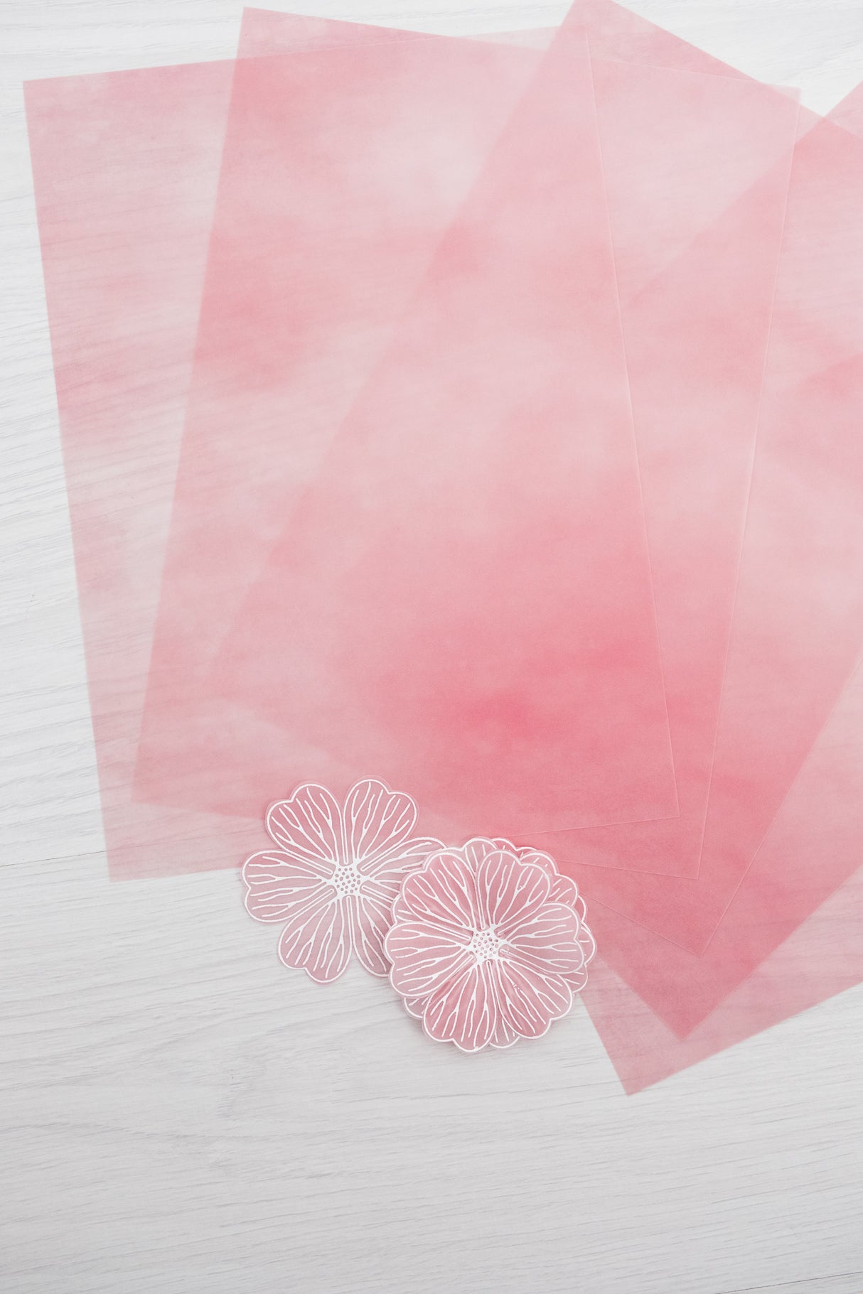 Chloes Creative Cards Designer Vellum imprimé (A4) (20 feuilles) - Délavage Quartz Rose