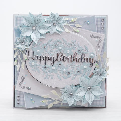 Chloes Creative Cards Metal Die Set - Floral Happy Birthday