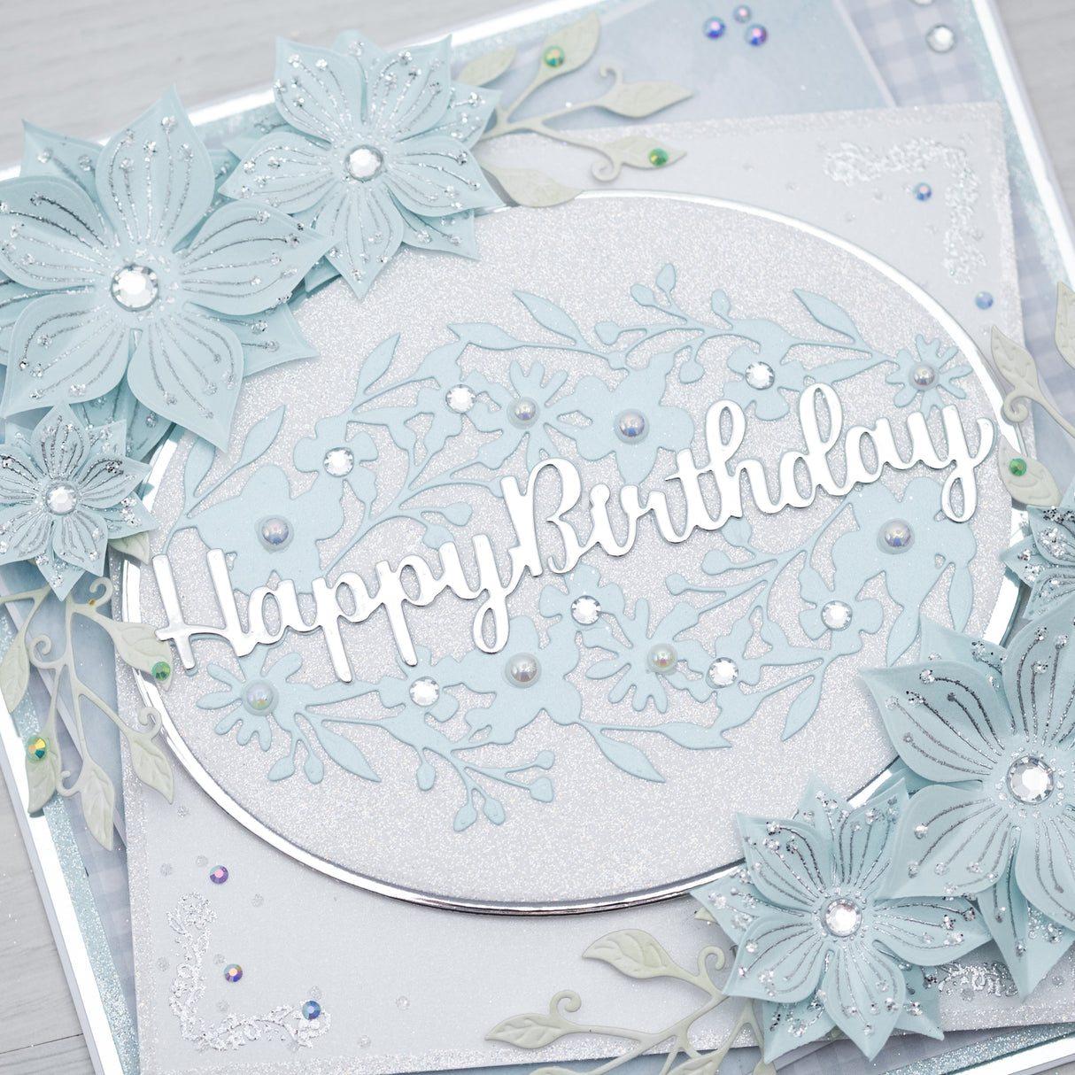 Chloes Creative Cards Metal Die Set - Floral Happy Birthday