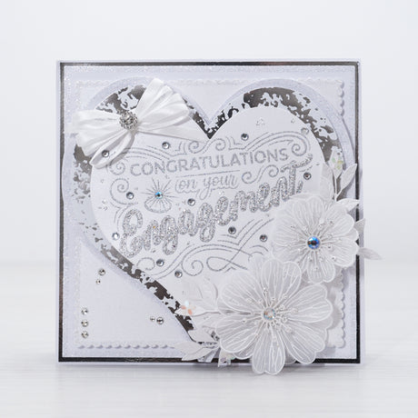 Ensemble de tampons photopolymères Chloes Creative Cards (A6) - Déclaration de sentiments Félicitations pour vos fiançailles