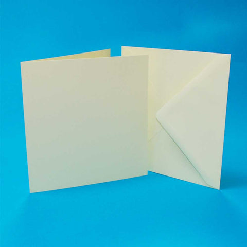 Craft UK 7x7 Ivory Straight Edge Card Blanks and Envelopes