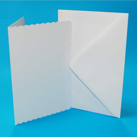 Craft UK C5 White Scalloped Edge Card Blanks and Envelopes